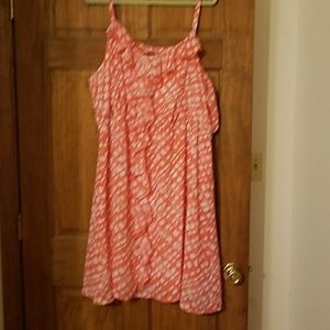 Lane Bryant peach and white ruffled sundress 26 28
